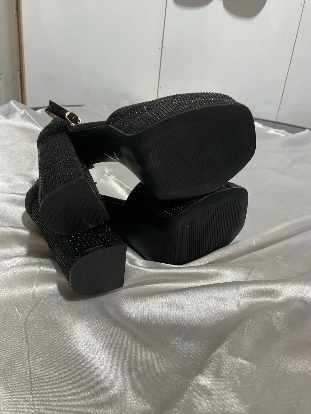 Black Ankle-Strap Platform Heels